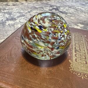 Vintage MCM Confetti Art Glass Paperweight